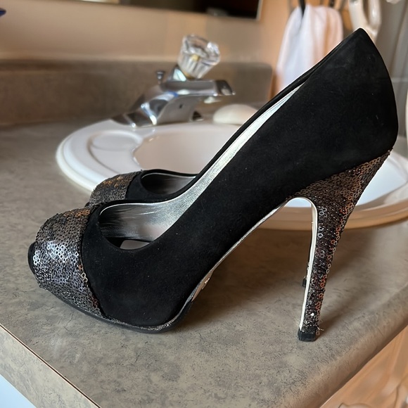 Ron White Suede sequin stilettos - Picture 1 of 6